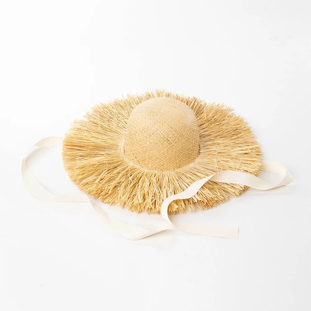 

Летняя женская соломенная шляпа-котелок из натуральной рафии 2026 года с широкими полями для защиты от солнца, пляжная шляпа-панама для женщин и девушек на отдых