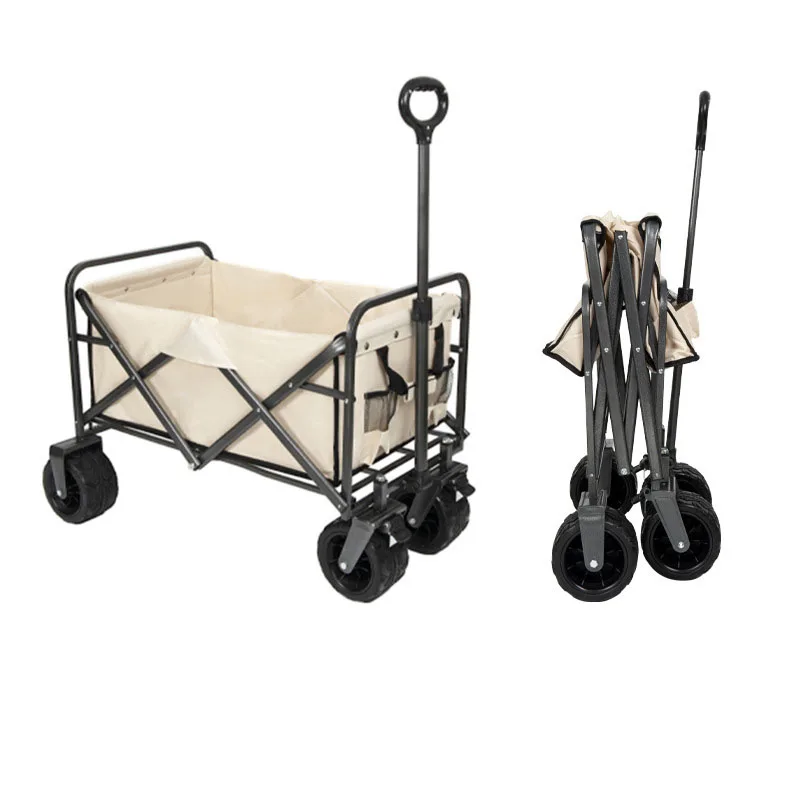 

7 Inch Rubber Wide Wheel Camper High Load-bearing Outdoor Folding Camping Trolley Portable Shopping Cart