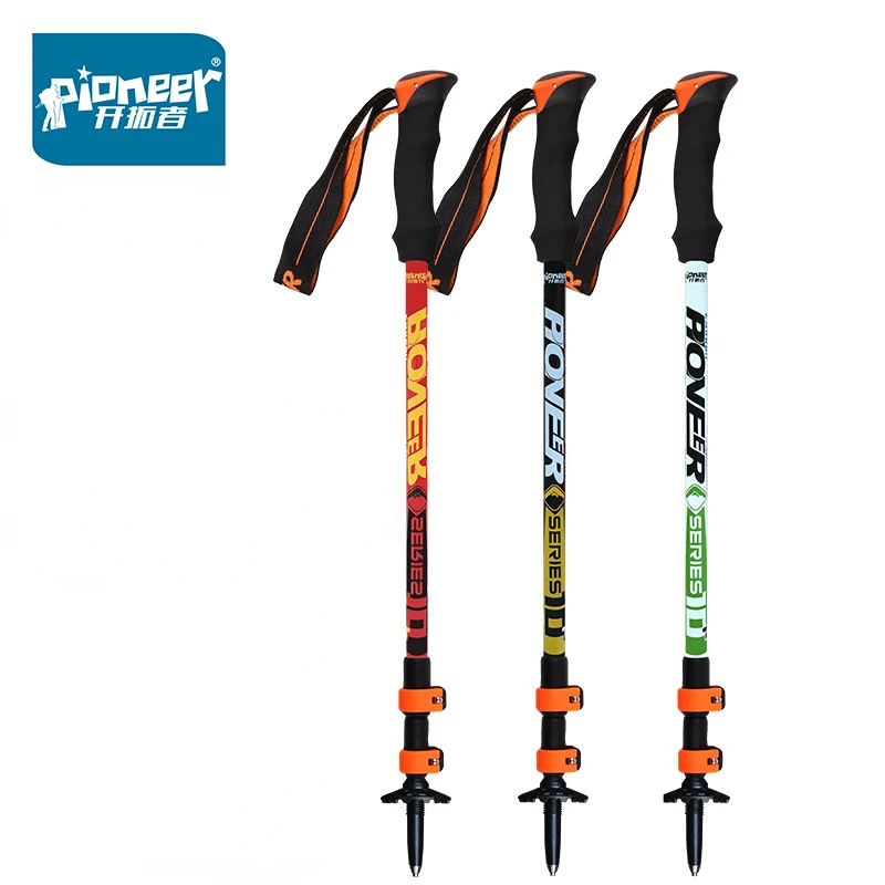 

Pioneer Collapsible Walking Sticks Ultralight Trekking Poles Hiking Travel Anti Shock Alpinism Telescopic Pole Outdoor Running