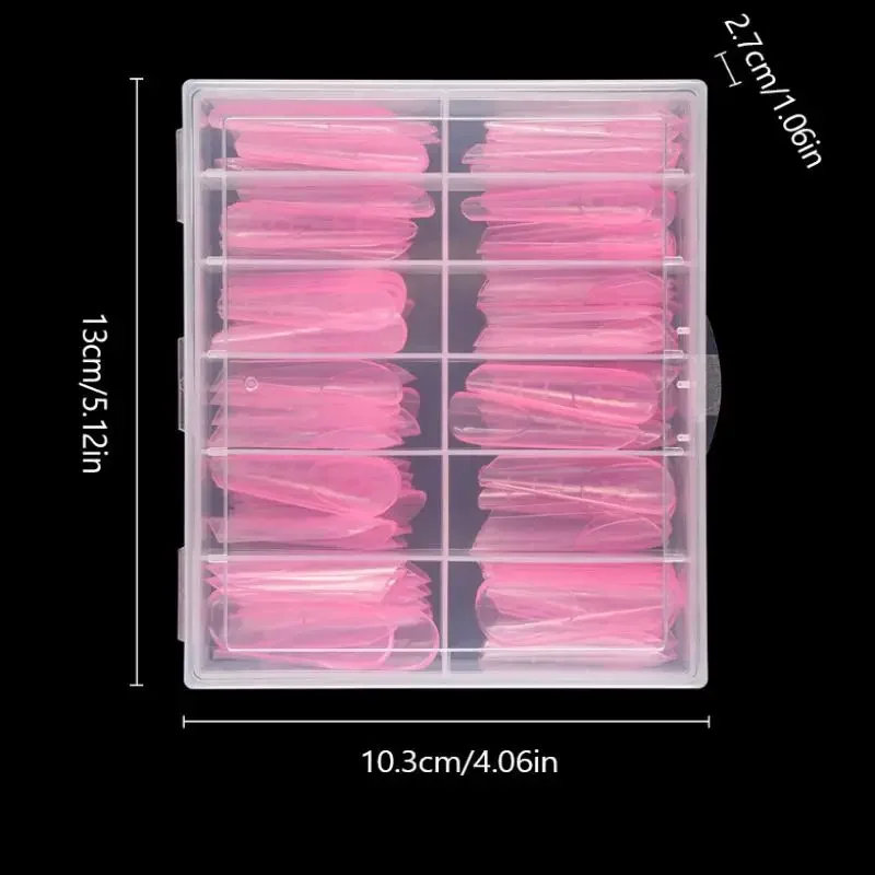 120pcs Nail Mold With Edges Scale Inside Acrylic False Nails Tips Quick Building Gel Mold Extension Top Upper Forms Extension