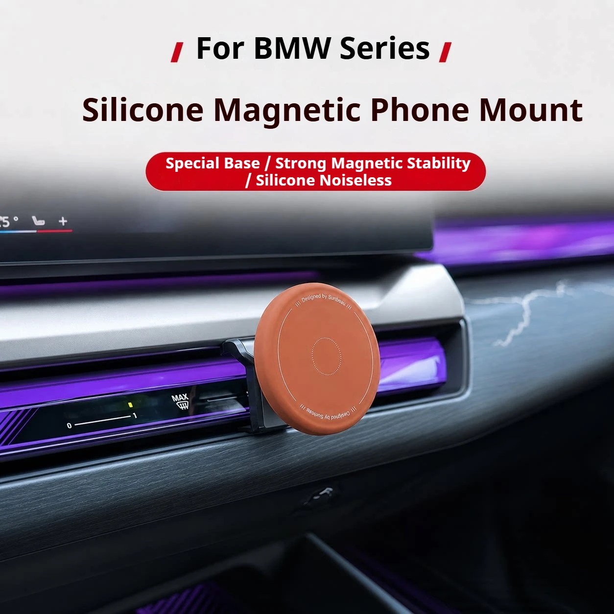 For BMW IX X3X5X6X7 2 3 4 5 7 8 series G20 G60 G70 G45 G05 G06 G07 G30 F44 car Silicone magnetic suction type car phone holder