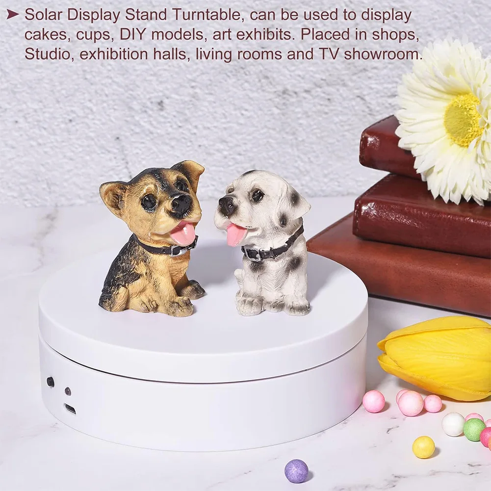 360 Degree Rotating Automatic Revolving Platform USB Charging/Battery Operated Photography Show Holder for Model Cake 3D Images