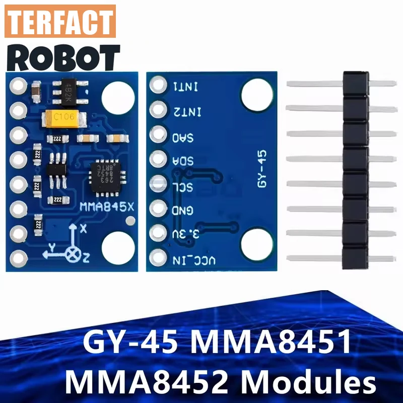 GY-45 MMA8451 MMA8452 Modules Digital Triaxial Accelerometer High-precision Inclination Module TERFACT ROBOT