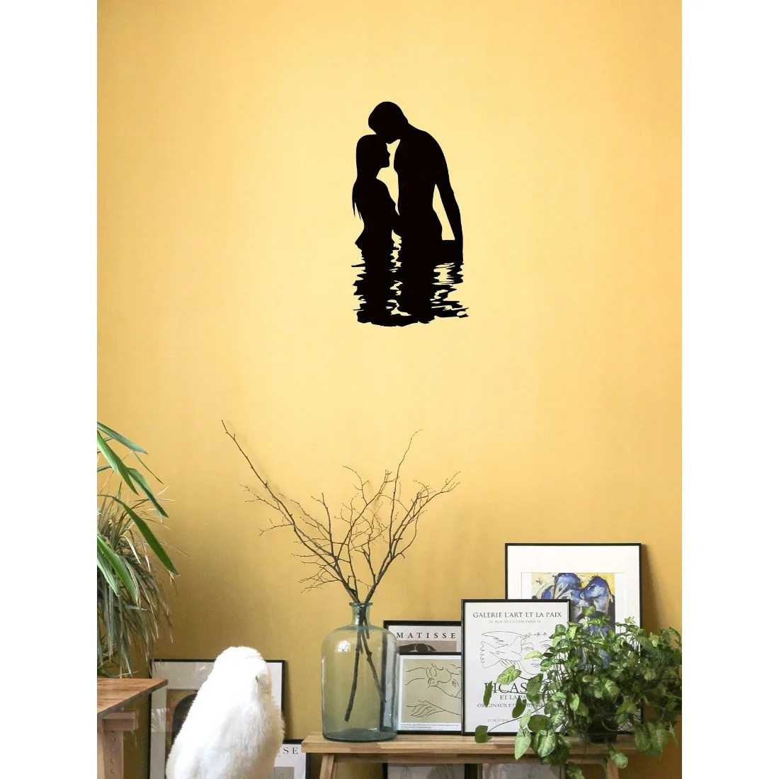 Nowoczesna metalowa dekoracja ścienna z motywem całujących się par, wodoodporna, odporna na rdzę, abstrakcyjna ozdoba do salonu, sypialni, łazienki.