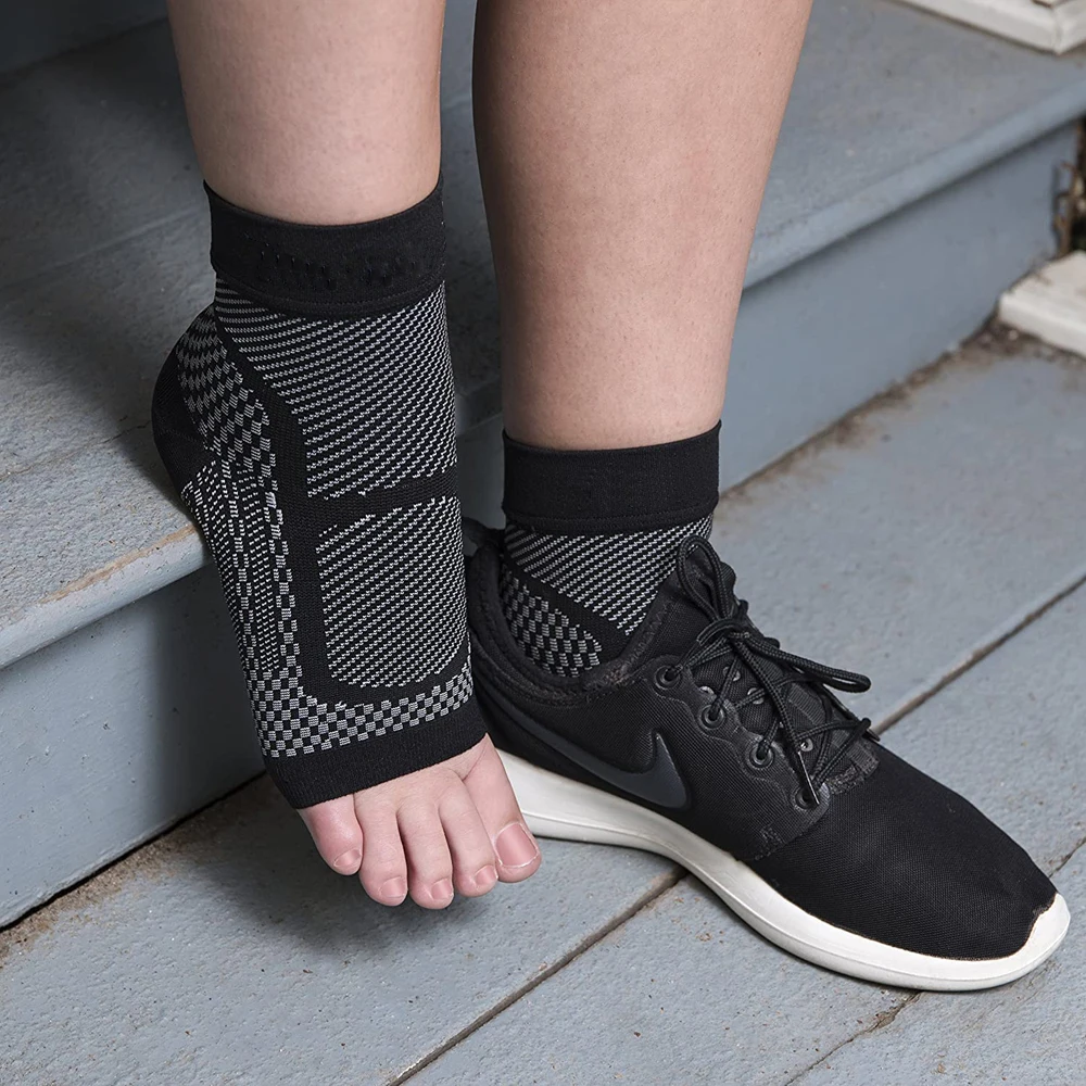 1Pair Ankle Brace Compression Sleeves - Plantar Fasciitis Socks with Foot Arch Support, Relieves Achilles Tendonitis & Heel Spur image 3