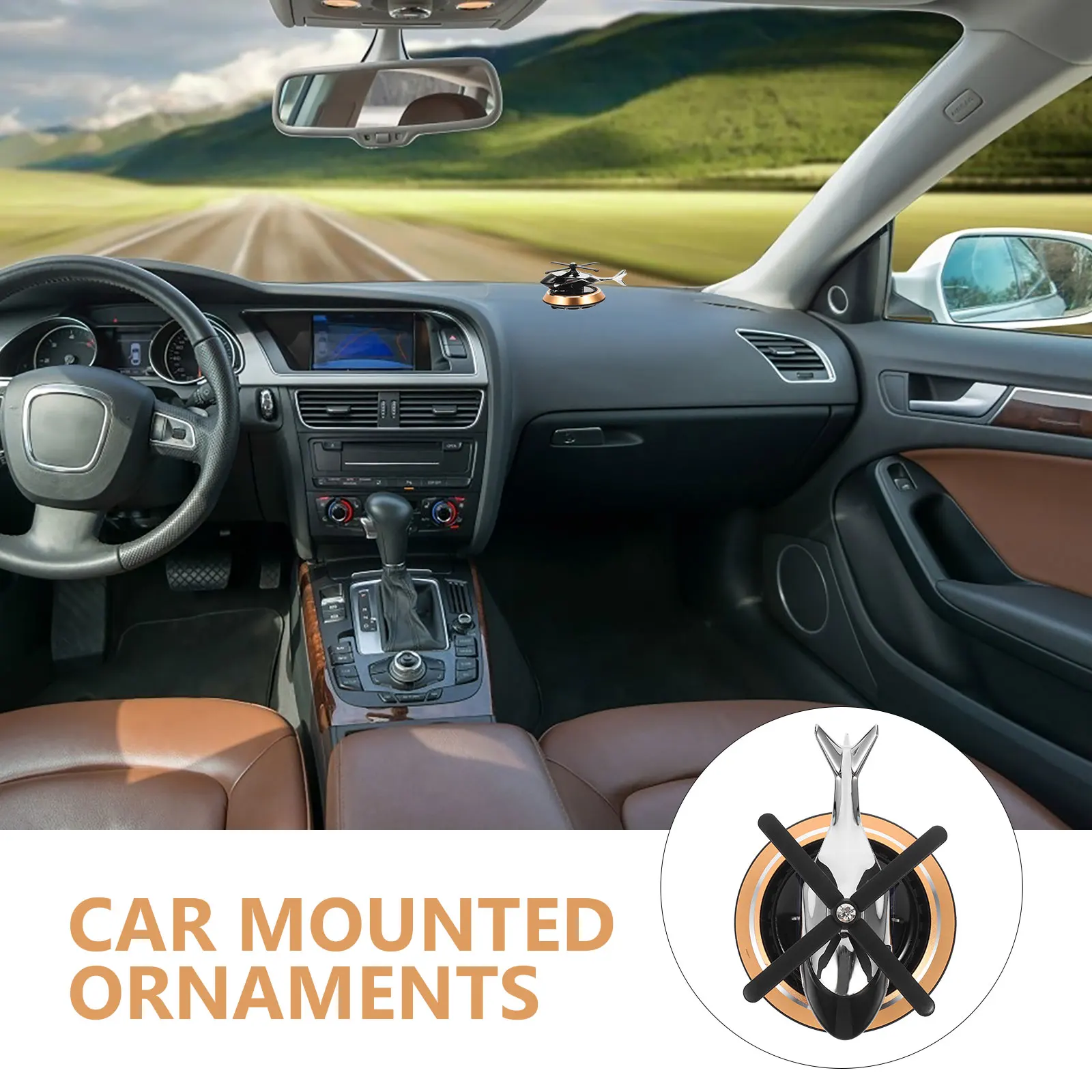 

Car Perfume Dashboard Ornament Solar Helicopter Blue Air Freshener Dashboard Decor Aromatherapy Car Accessories