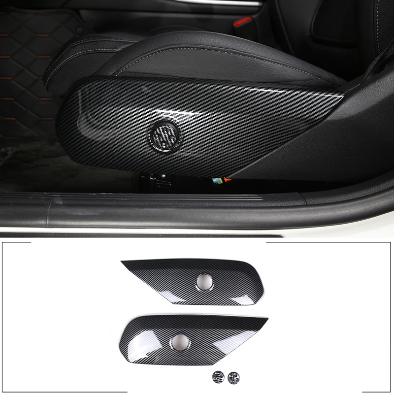 

For 2022 Mercedes-Benz C-Class W206 ABS Carbon Fiber Car Styling Car Seat Adjustment Panel Frame Sticker Car Interior Parts