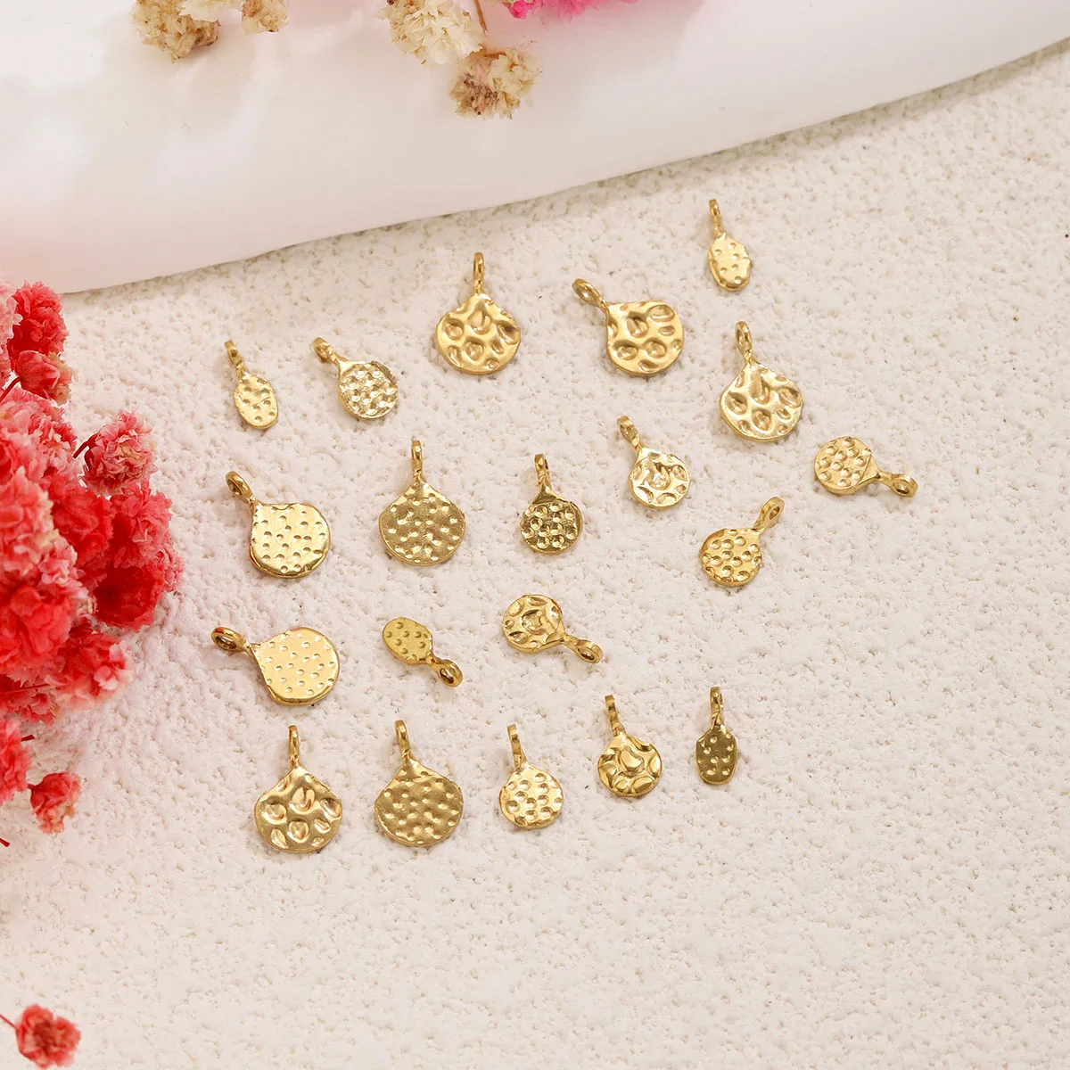 20Pcs Gold Plate Stainless Steel  Water Drop Oval Pendants DIY Necklace Bracelet Earrings Jewelry Making Supplies Accessories image 5