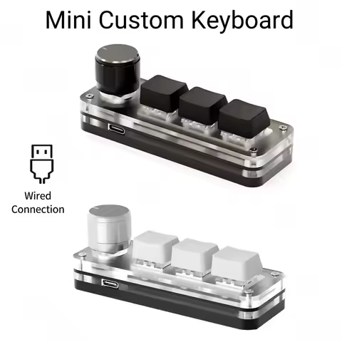 RGB 3 key 1 Knob Customize Mini Macro Mechanical Keyboard Copy Paste Shortcut Key E-sports Game Custom Hot Swap Mini Keyboard