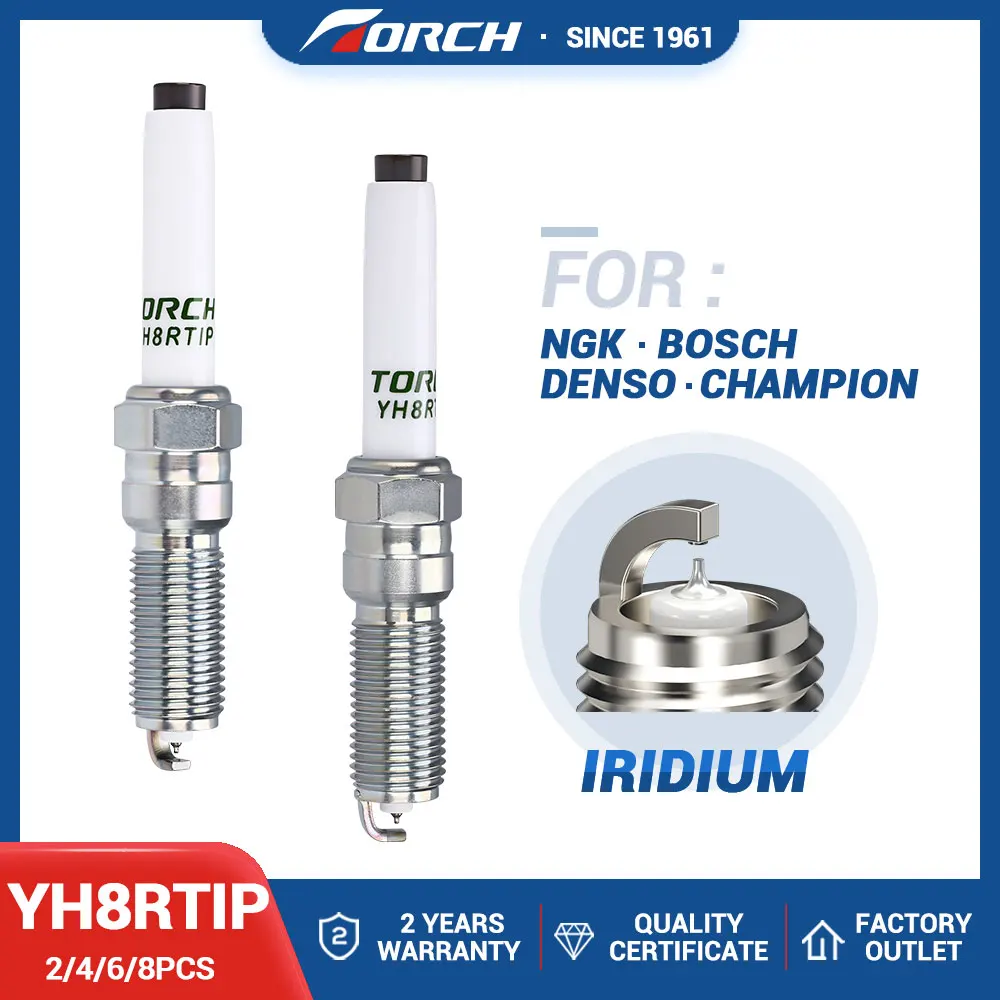 

2-8 шт. иридиевая платиновая свеча TORCH YH8RTIP OE229, совместимая с Chevrolet Equinox Malibu Trax Trailblazer 1.3T L3Z/121Kw