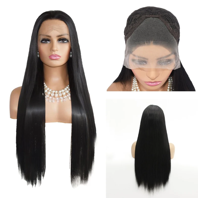 

Распродажа: 13 × 4hd Синтетические волосы на шнуровке спереди, подходят для женской повседневной носки, черный длинный парик из прямых волос ручной вязки