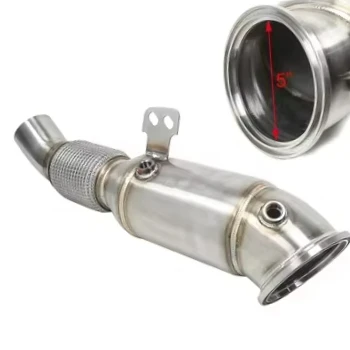 

Высокопроизводительная 5-дюймовая приемная труба (даунпайп) из нержавеющей стали SS304 для BMW 2016+ M240i/340i/440i/540i/740i/840i и XDrive, новая.