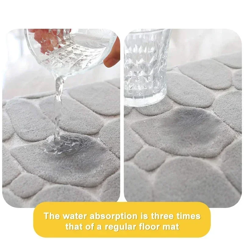 3pcs/set  Bathroom Rug Set Non-Slip Absorbent Shower Pad Soft Memory Foam Toilet Mat U Shaped Carpet Rectangle Floor Bath Mat