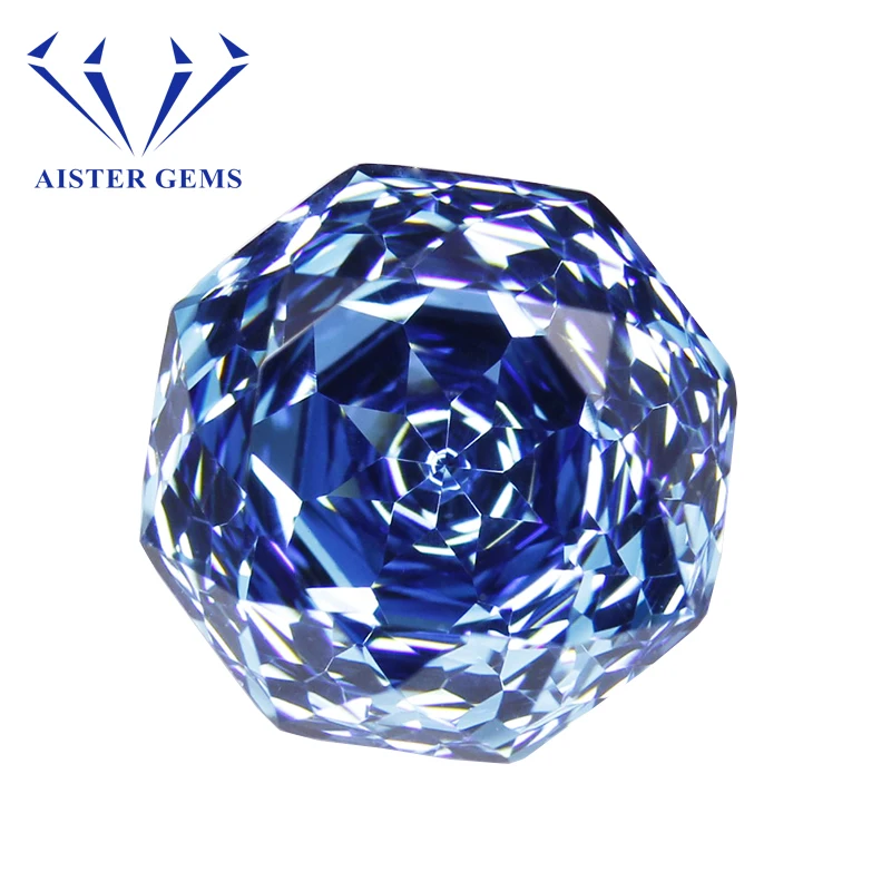 5A Royal Blue Millennium Octagon Rose Cut Cubic Zirconia Loose Gemstones for Jewerly Making