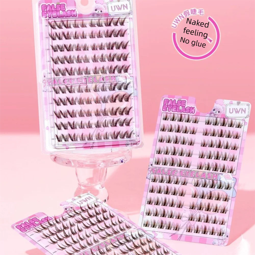 Populaire 3D Zonnebloem Valse Wimpers Geen Stengels Geen Lijm Bruine Kleur Nep Wimpers DIY Handgemaakte Manga Wimpers Make-Up Benodigdheden