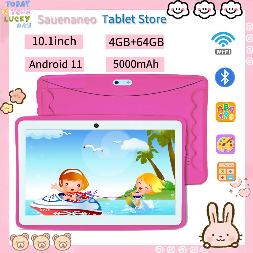 New 10.1-inch WIFI Kids Tablets with Octa cores 4GB RAM 64GB ROM Android 11, Drawing Game  and Bluetooth support