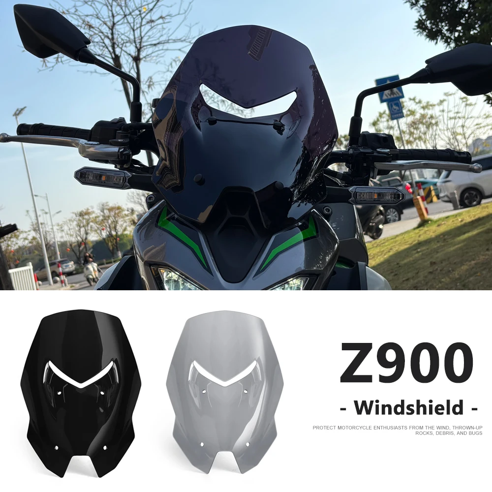 

Accessories Front Windshield Windscreen Airflow Wind Deflector Windshield Viser VIsor 2026 2025 Z900 For Kawasaki Z900SE Z 900SE