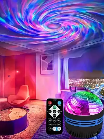 LED NightLights Galaxy Projector Remote Control 5V USB Rechargeable Starry Sky Lamp DMX Sound Active 7 Modes for Kids Room Decor