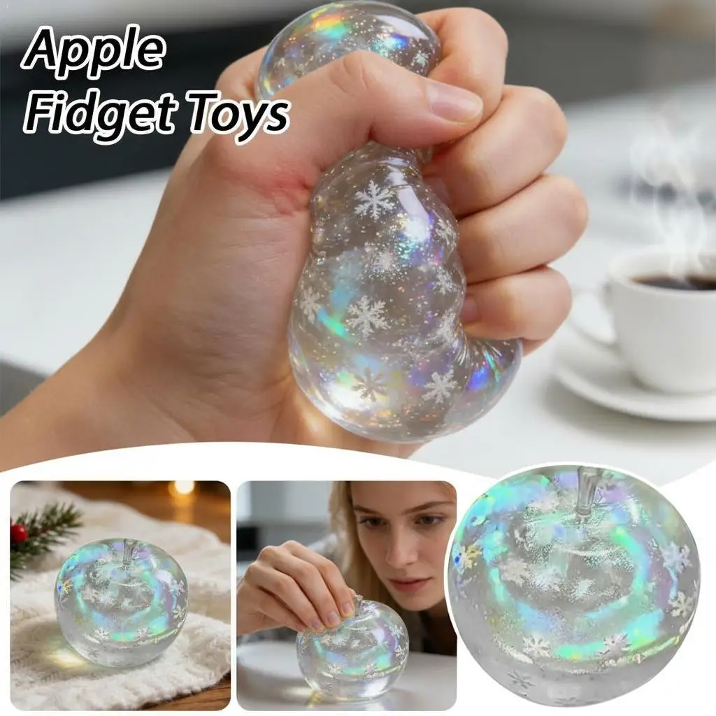 Children's Rotating Apple Wine Red Elastic Kneadable Squishy Calming Mood Room Decoration