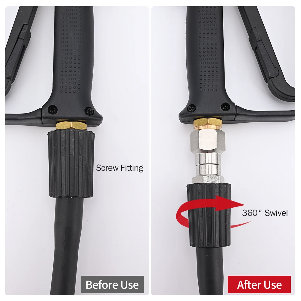 Tangle-Free Joint Adapter For High Pressure Wash Gun & Hose M22 G3/8 NPT3/8 NP1/4 360 Degree Swivel Connector view 3