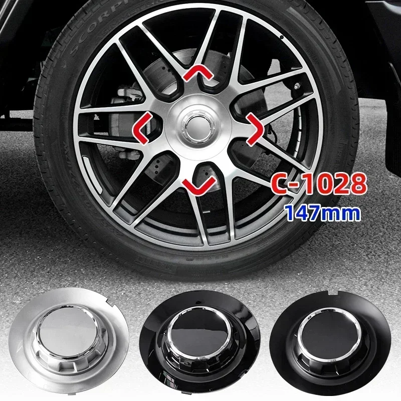 

4PCS 147mm C-1028 17028 Car Wheel Center Hub Cover Cap Badge Logo For Mercedes Benz AMG G350 G500 G63 S680 GLS600 Accessories