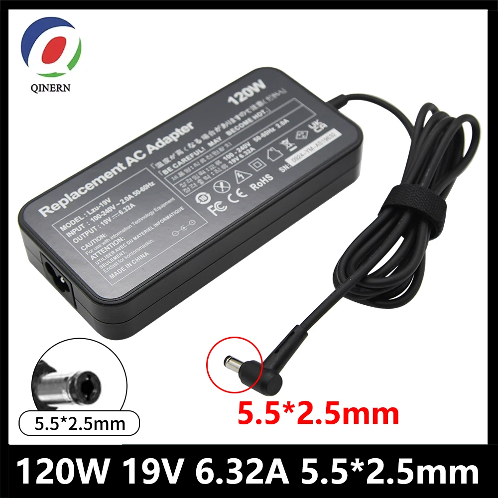19V 6.32A 5.5*2.5mm 120W Laptop Adapter AC Power For Toshiba Satellite For Asus PA-1121-28 N750 N500 N53S G50 N55 Charger