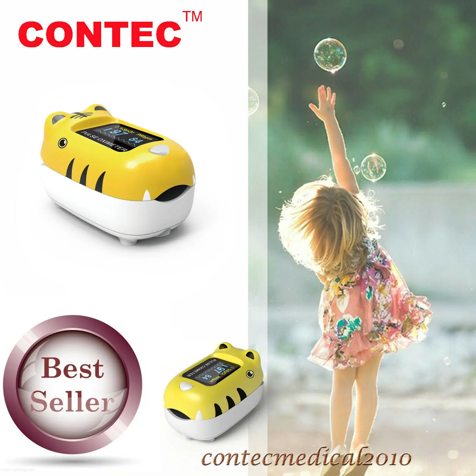 

Contec CMS50Q1/CMS50QB Child Fingertip Pulse Oximeter Infant Baby SPO2 Monitor PR HR New