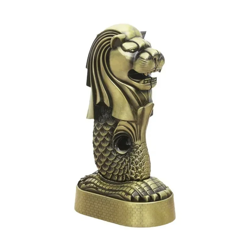 New Hot Merlion Model Metal Crafts Decoration Singapore Tourist Souvenirs World Landmark Building Model Office Decoration