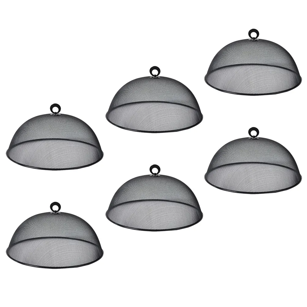 

6pcs Tent Covers Black 28cm Protective Dome For Outdoor Camping Kitchen Restaurant Mesh Food Covers For Outdoors Food Dust
