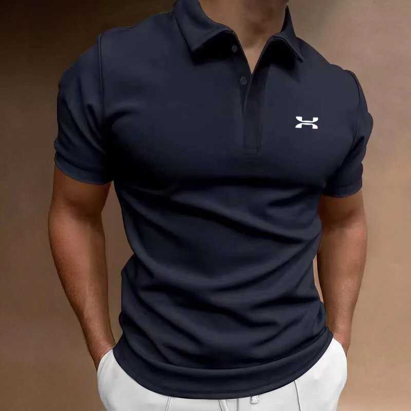 Camiseta clásica de manga corta para hombre, Polo informal con cuello abotonado, S-4XL supergrande, novedad de verano