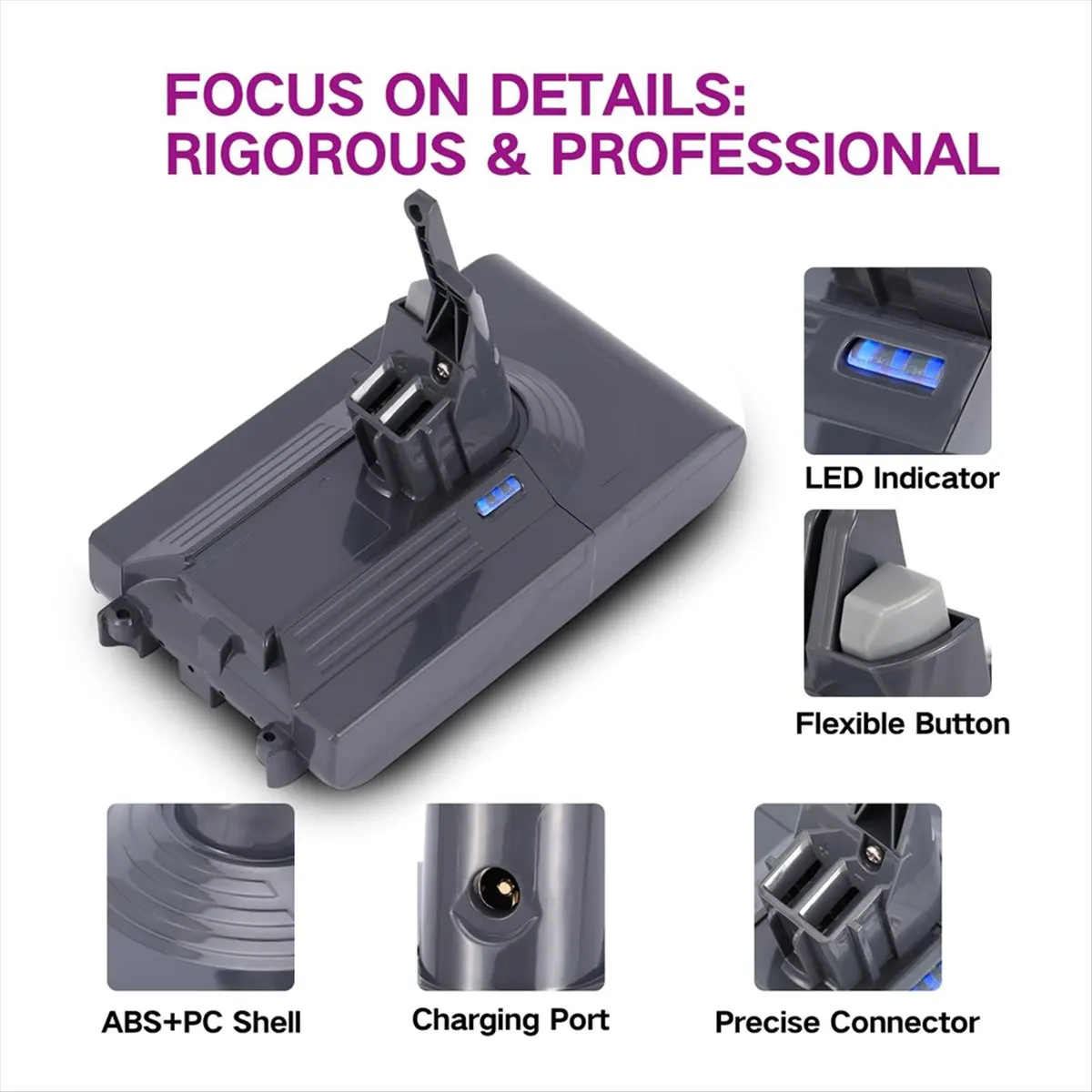 *Великий 2000 мАч V8 Сменный аккумуляторный адаптер 21