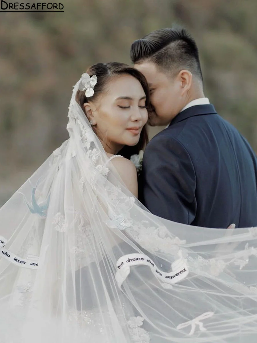 Véus Longos De Renda Floral, véus De Casamento