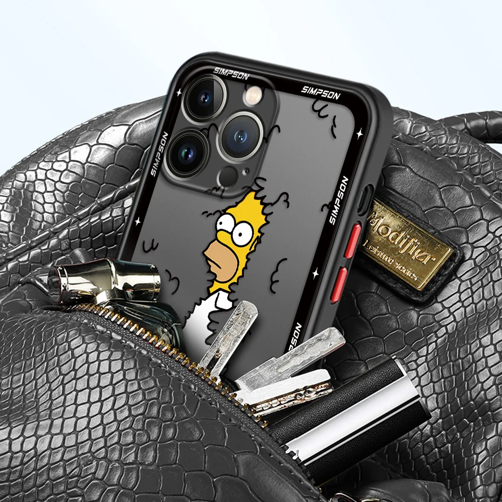 Armor Shockproof Case for iPhone 17 14 Pro Max 13 XS X 7 8 Plus XR SE 11 Pro 15 Pro 12 Mini The Simpsons Cute Cover
