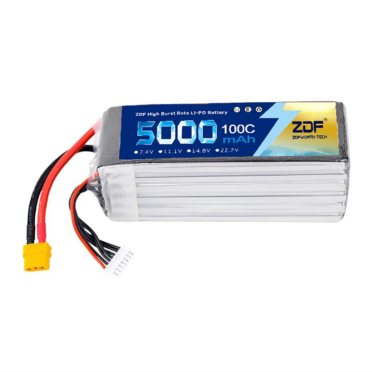 ZDF 5000mAh 22.2V 100C 6S high rate LIPO battery suitable for multi-rotor drone fixed wing helicopter rc car