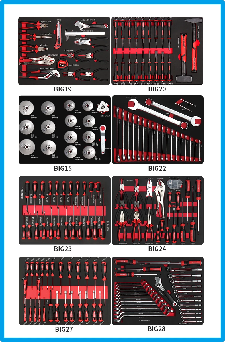 36PCS EVA Foam Tray OEM Professional Double Open End Wrench Chrome Vanadium Double Ring CRV Spanner Combination Wrench Tool Set