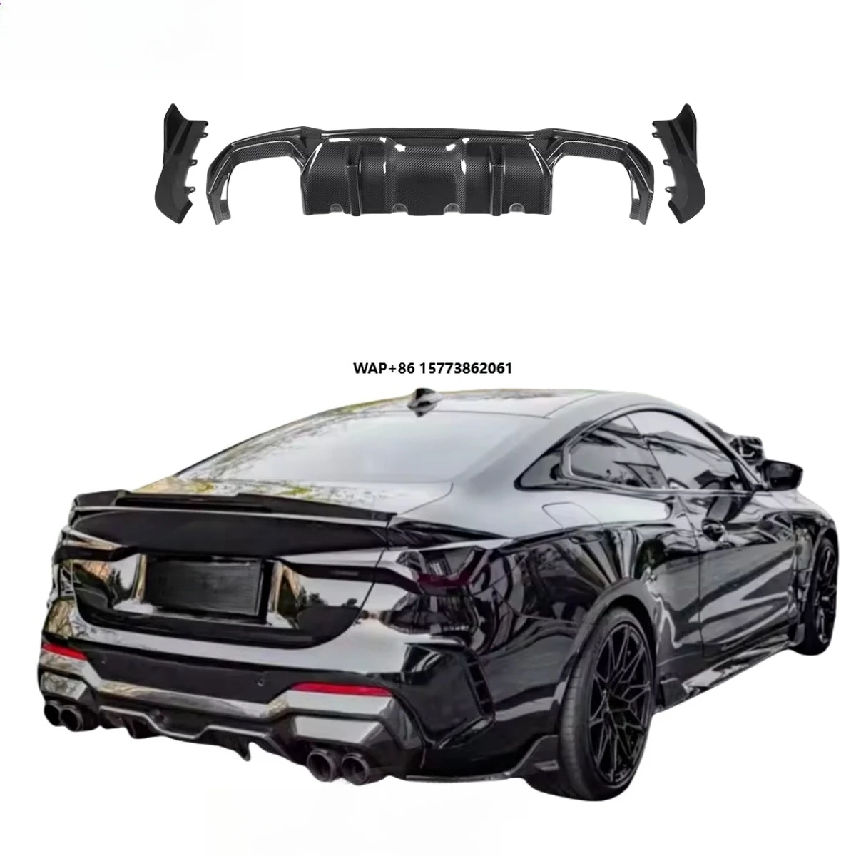 

G22 G23 Coupe 2021 SQ Type Rear Diffuser High Quality Carbon Fiber Rear Bumper Lip Spoiler Diffuser for