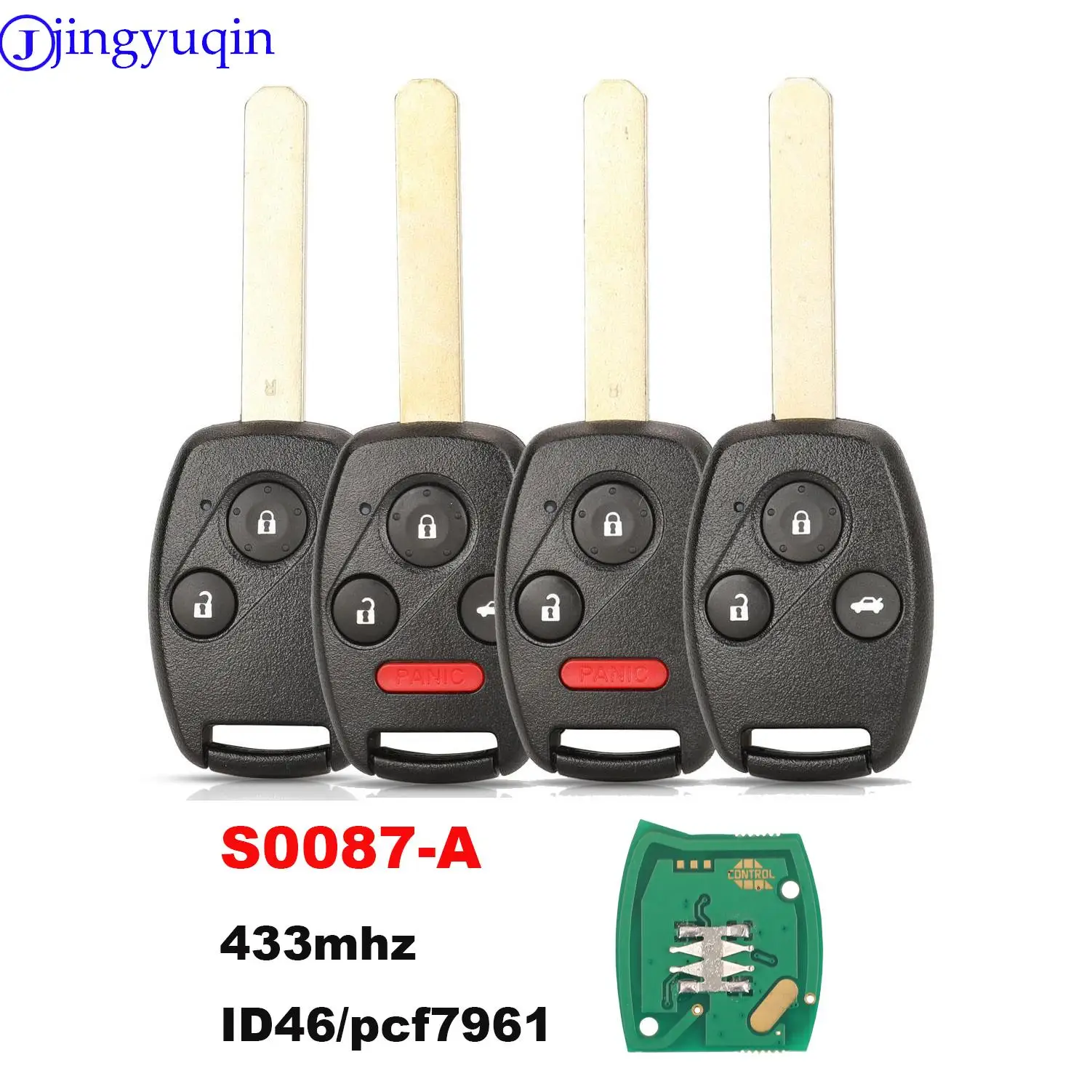

Jingyuqin 433 МГц телефон, дистанционный Автомобильный ключ для HONDA CIVIC 2006 2007 ID46/pcf7961