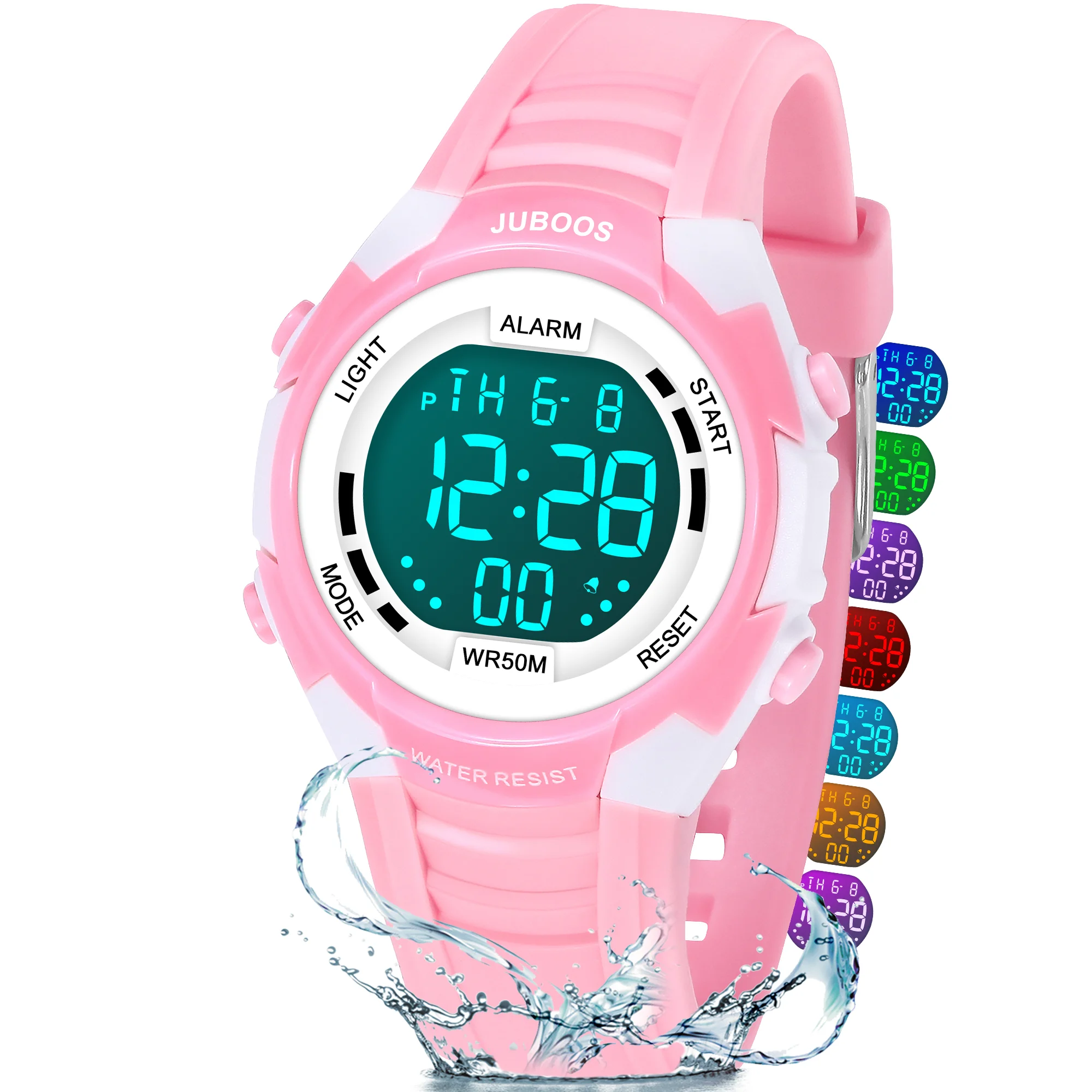 Socico Outdoor Sports Multifunctional Waterproof Large Screen Display Luminous LED Digital For Girl Boy Fashion Silicon Watch