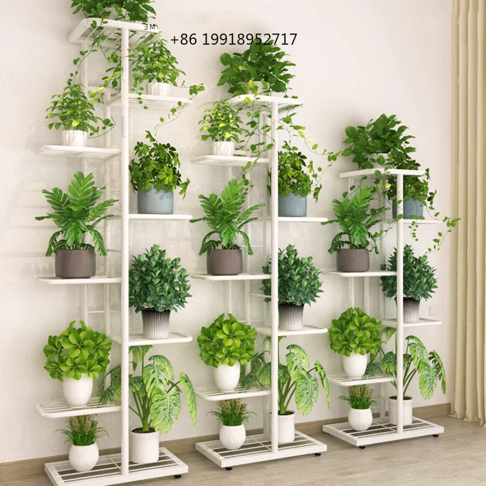 4-Tier Display Shelf Flower Pots Rack Plant Stand Potting Ladder Planter Stand Heavy Duty Storage Shelving Rack for Plants JJ29