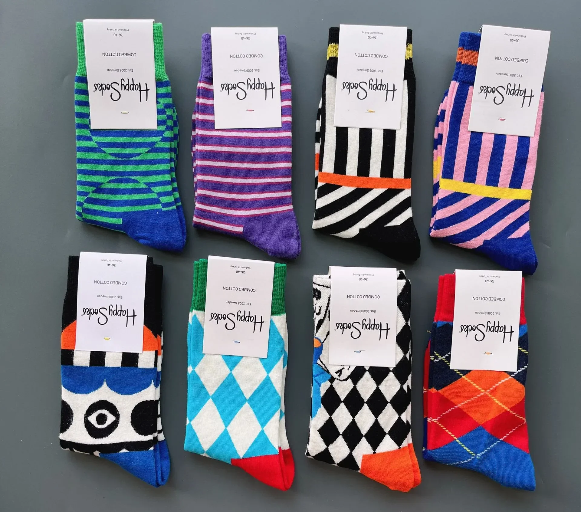 Happy Socks divertenti calzini colorati divertenti calzini pazzi luminosi taglia Unisex 36-40