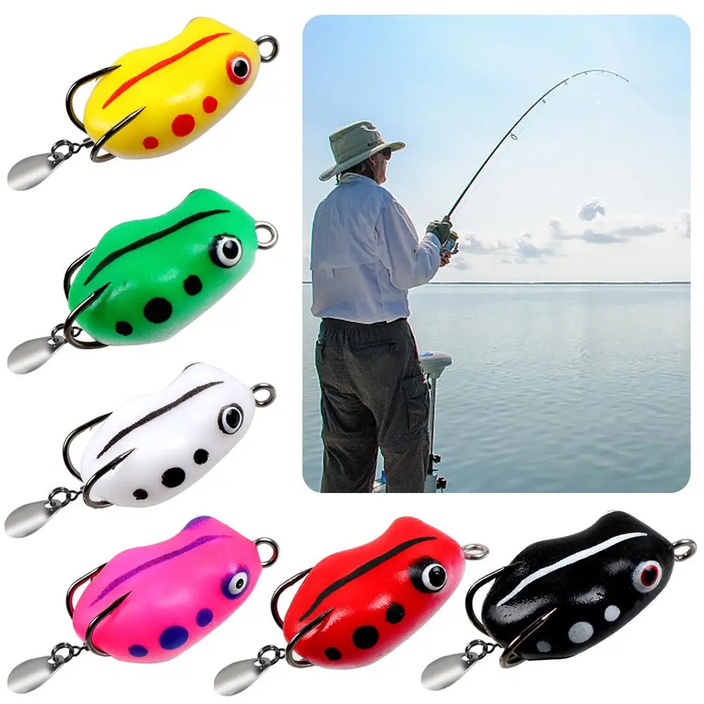 1 Pc Frog Fishing Lure Floating Thunder Frog Blackfish Black Floating Long-range Pit Thunderfrog Bait Simulation Fake Frog D6H5