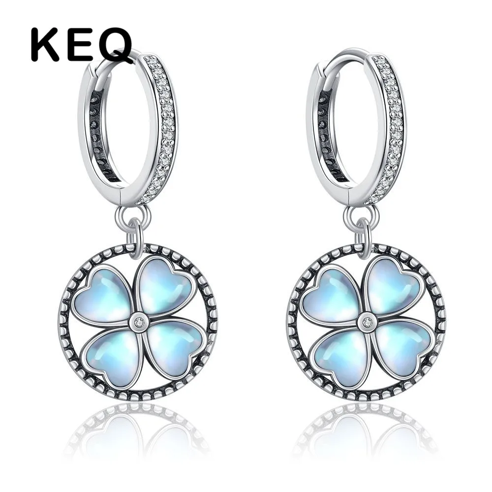 New 925 Sterling Silver Four-leaf Clover Earrings Hypoallergenic Earrings Graduation Holiday Jewelry Lucky Gifts For Women