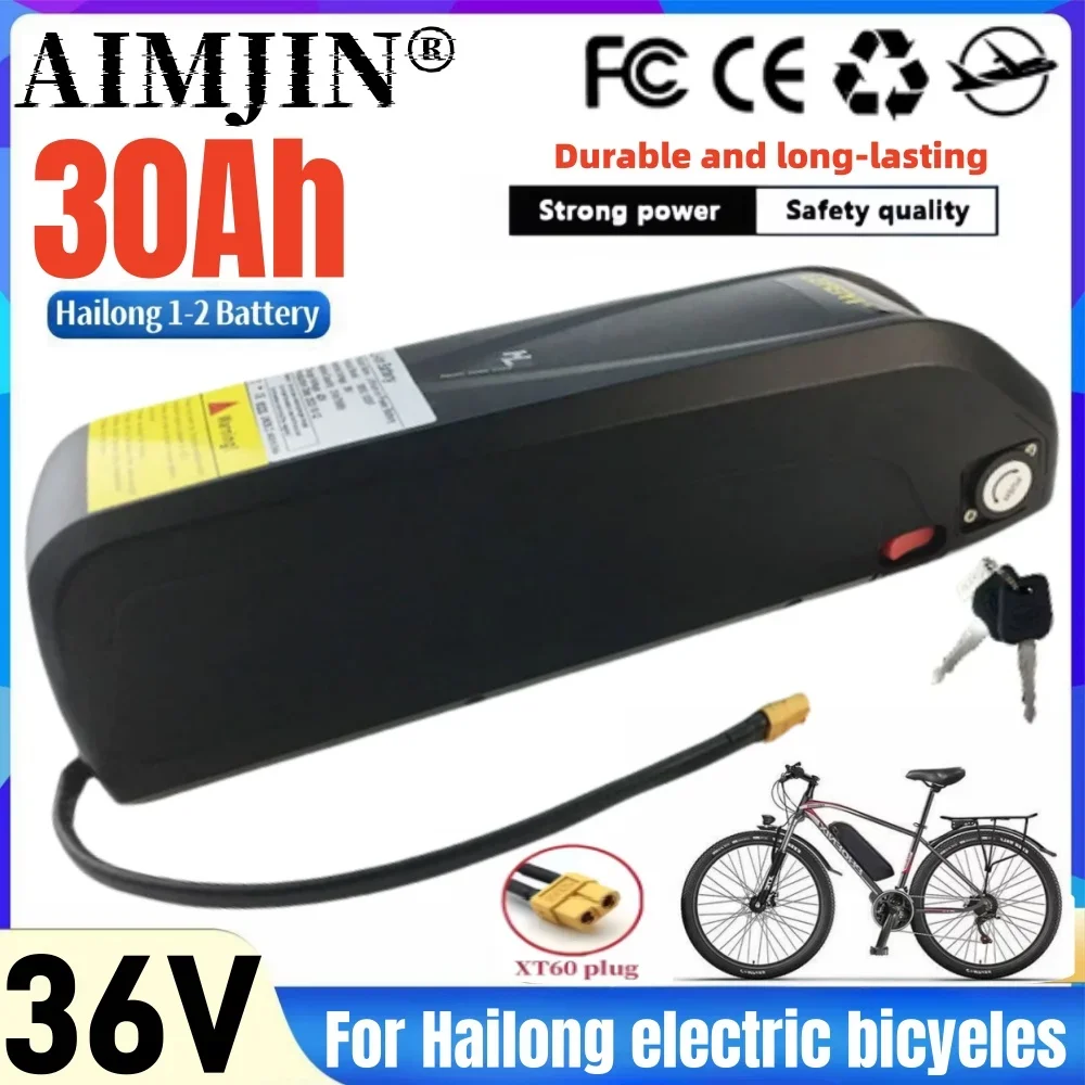 100% Original 36V  30Ah Hailong 1 and Type 2 Battery  WithBMS ，For 350W 500W 750W 1000W motor Electric Mountain Bike