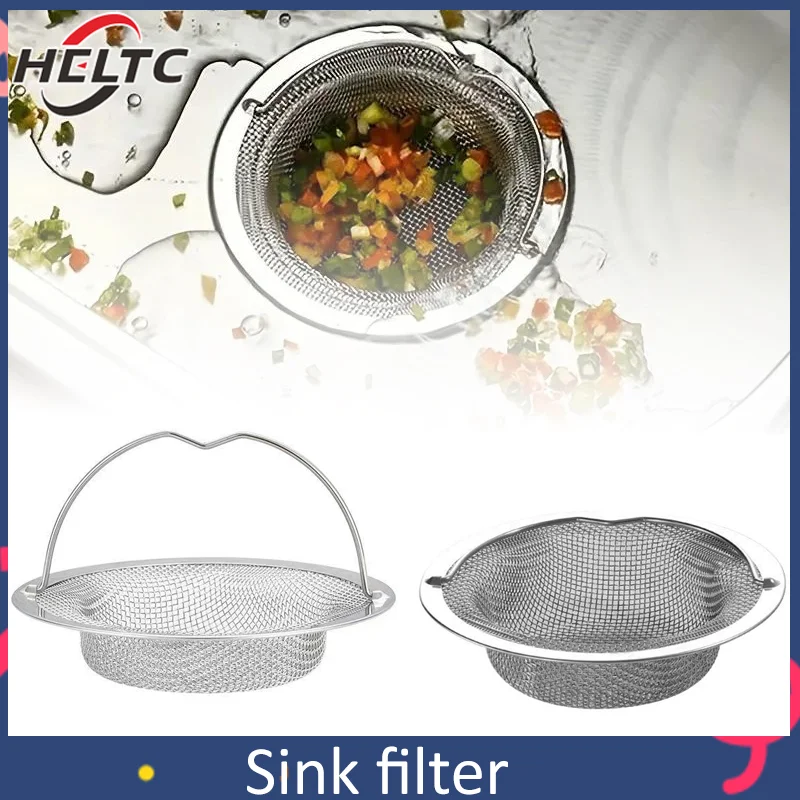 

2/4 шт., фильтр для кухонной мойки из нержавеющей стали, кухонный фильтр для мусора, пищевых остатков, фильтр для посудомоечной мойки с ручкой, металлический фильтр для раковины
