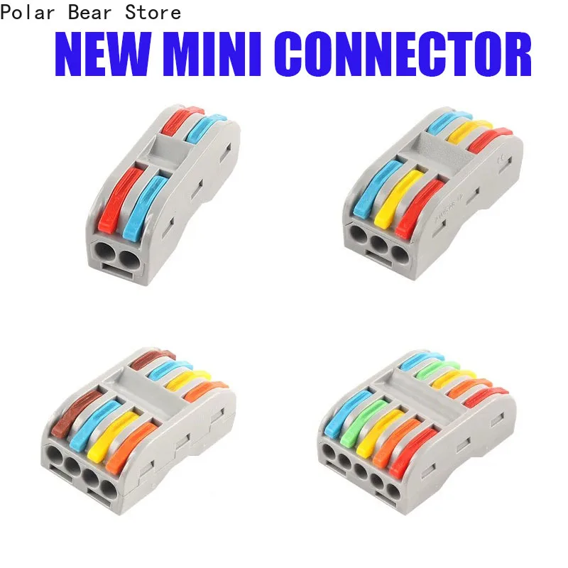 

20PCS Mini Quick Cable Compact Splitter Push-in Wire Connector Universal Conductor Wiring Terminal With Lever Terminal Block