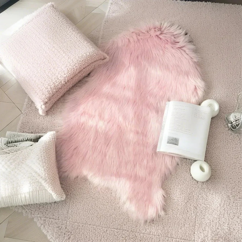 Luxury Faux Sheepskin Carpet Living Room Soft Fluffy Plush Rug Kids Bedroom Bedside Carpet Artificial Fur Area Rug Wool Carpets