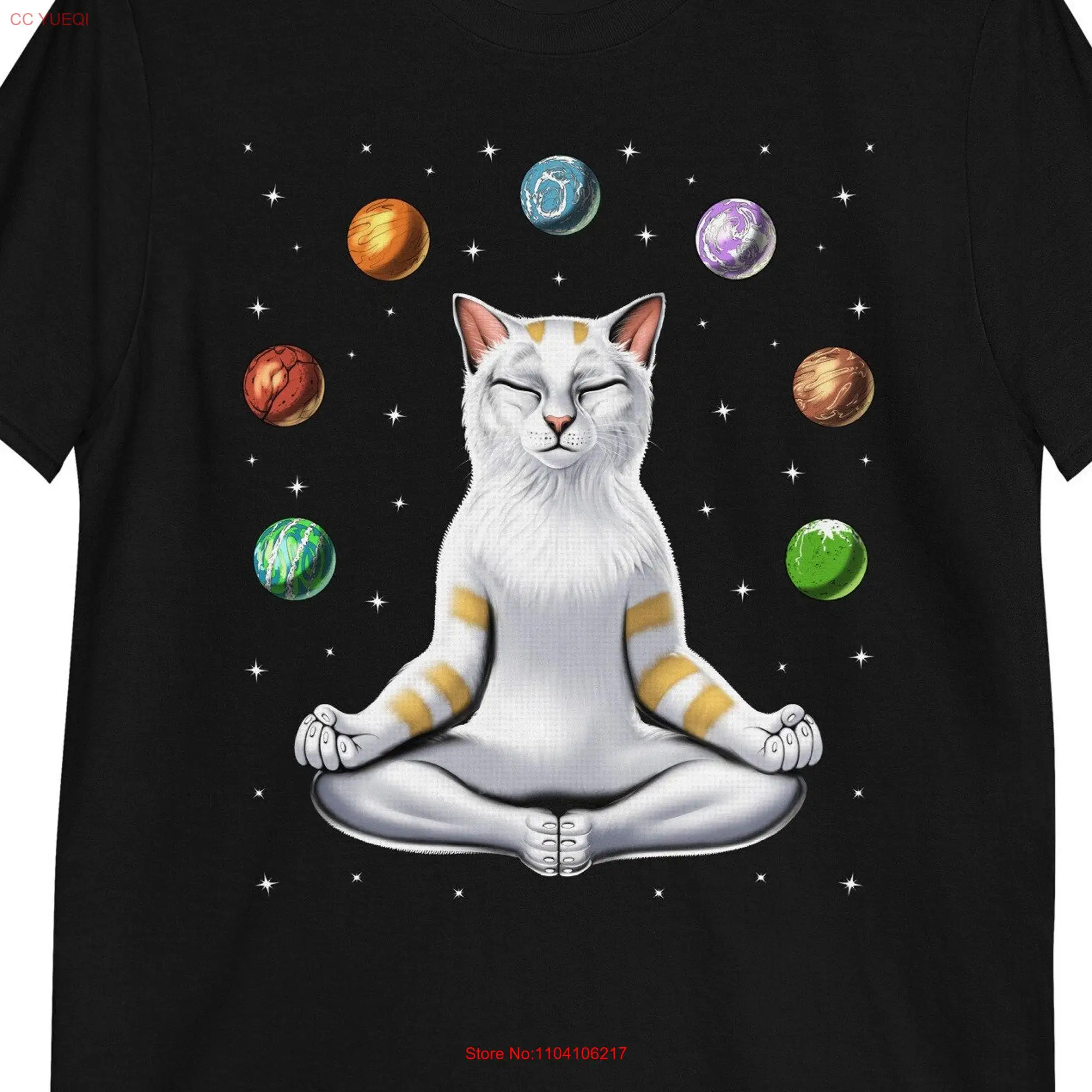 Cat Meditation T Shirt Yoga Spiritual Zen Clothing Funny Clothes Apparel Outfit long or short sleeves