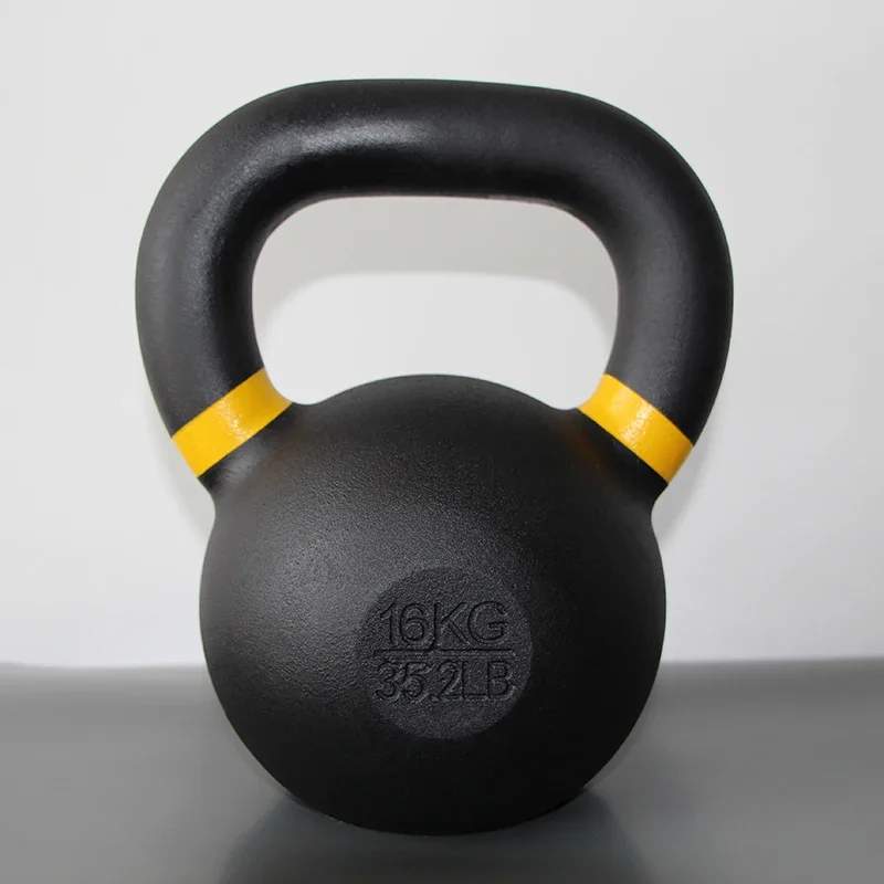 Customizable Black Cast Iron Kettlebells Fitness Training Strength Competition 4kg 16kg 48kg Gym Yoga Practice Durable Steel