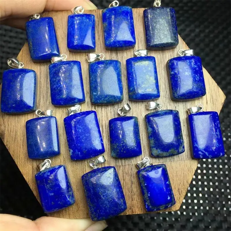 S925 Natural Lapis Lazuli Pendant Crystal Making Charm Jewelry Healing Energy For Charm Women Birthday Gift 2PCS
