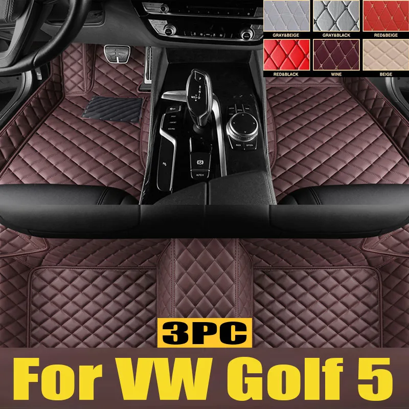 

Car Floor Mats For VW VW Golf 5 MK5 A5 2003~2007 Leather Mat Auto Interior Parts Luxury Rug Carpet Pad Car trunk mat